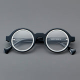 Prof Retro Round Acetate Glasses Frame