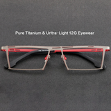 Levi Titanium Small Size Square Glasses Frame