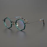 Rod Acetate Titanium Geometric Glasses Frame