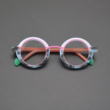 Aca Retro Acetate Round Glasses Frame