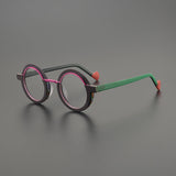 Aca Retro Acetate Round Glasses Frame