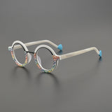 Aca Retro Acetate Round Glasses Frame