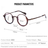 Gaiety Pure IP Titanium Retro Hand Made Glasses Frame